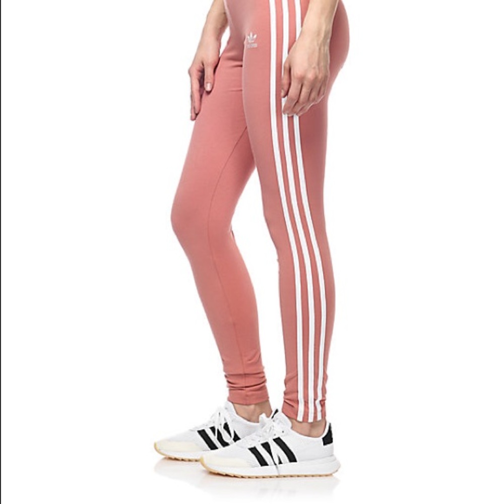 Nwot Adidas Leggings 3 stripe pink